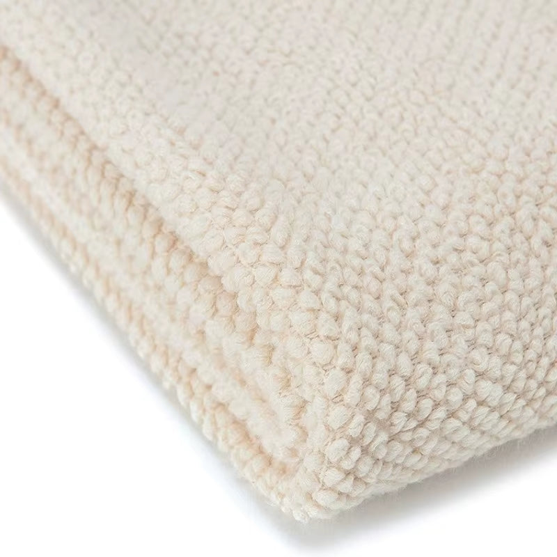 Cream Throw Gift Knitted Blanket Solid Color Fringe Decoration Blanket Cover Bean Blankets for Office Nap Couch and Bed Xmas