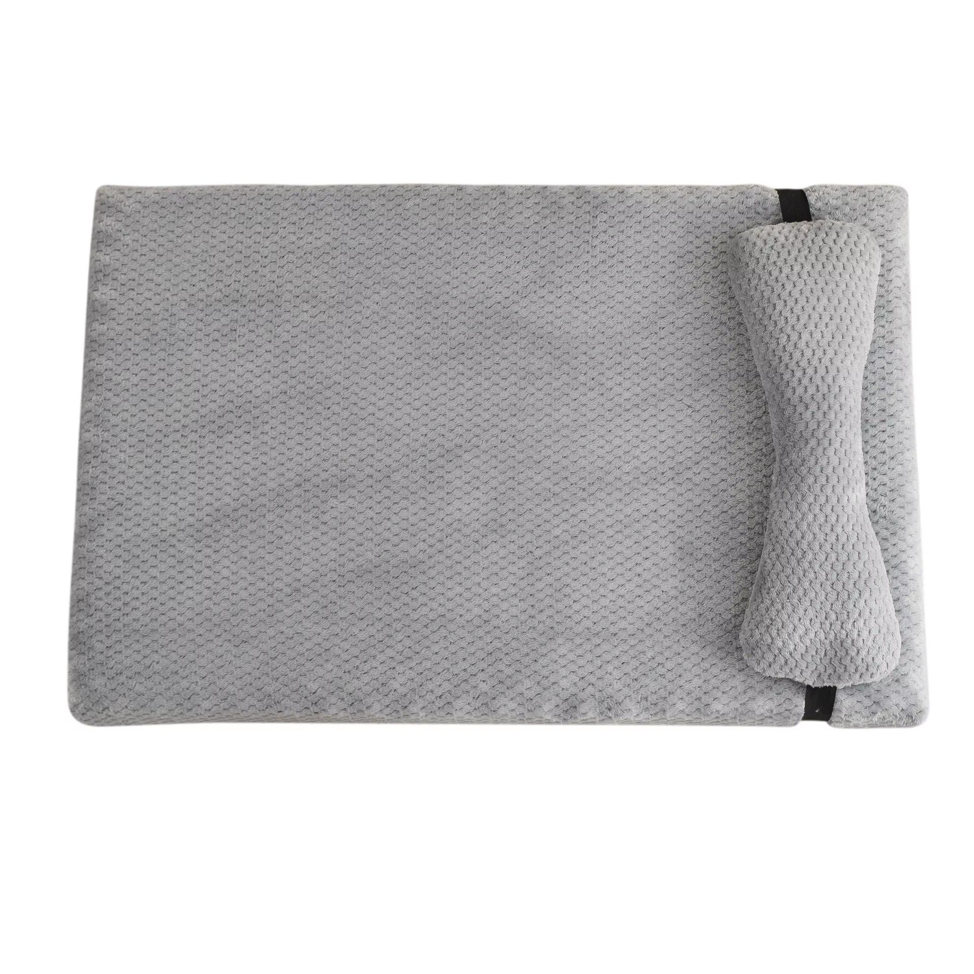 Warm Calming Dog Bed with Pillow Fluffy Plush Dog Mat for Dog with Removable Washable Cover for Large Medium Small Dogs and Cats