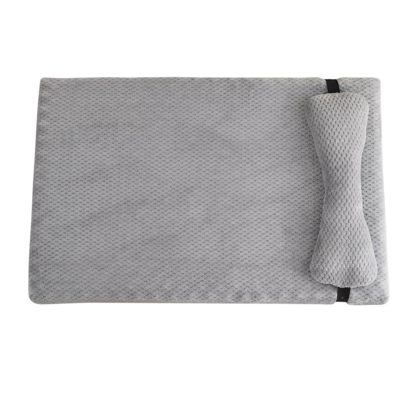 Warm Calming Dog Bed with Pillow Fluffy Plush Dog Mat for Dog with Removable Washable Cover for Large Medium Small Dogs and Cats