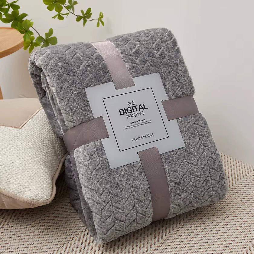 Solid Color Flannel Blanket Bedspread for Air-Condition Room with Machine Washable Faux Fur Sofa Cover Soft Plaid Blankets