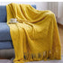 Chritmas Green Blankets Large Knitted Tassel Throw for Bed Chair Sofa Couch Cover All-Season Blanket Home Decor Soft Comfortable