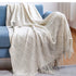 Chritmas Green Blankets Large Knitted Tassel Throw for Bed Chair Sofa Couch Cover All-Season Blanket Home Decor Soft Comfortable