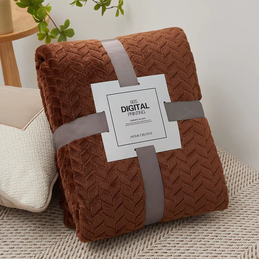 Solid Color Flannel Blanket Bedspread for Air-Condition Room with Machine Washable Faux Fur Sofa Cover Soft Plaid Blankets