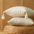 Solid Linen Pillow/Cushion Covers European with Tassels Throw Pillow Sham 18X18Inch Home Decor Square Decorative for Couch Kids