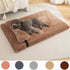 Warm Calming Dog Bed with Pillow Fluffy Plush Dog Mat for Dog with Removable Washable Cover for Large Medium Small Dogs and Cats