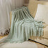 Chritmas Green Blankets Large Knitted Tassel Throw for Bed Chair Sofa Couch Cover All-Season Blanket Home Decor Soft Comfortable