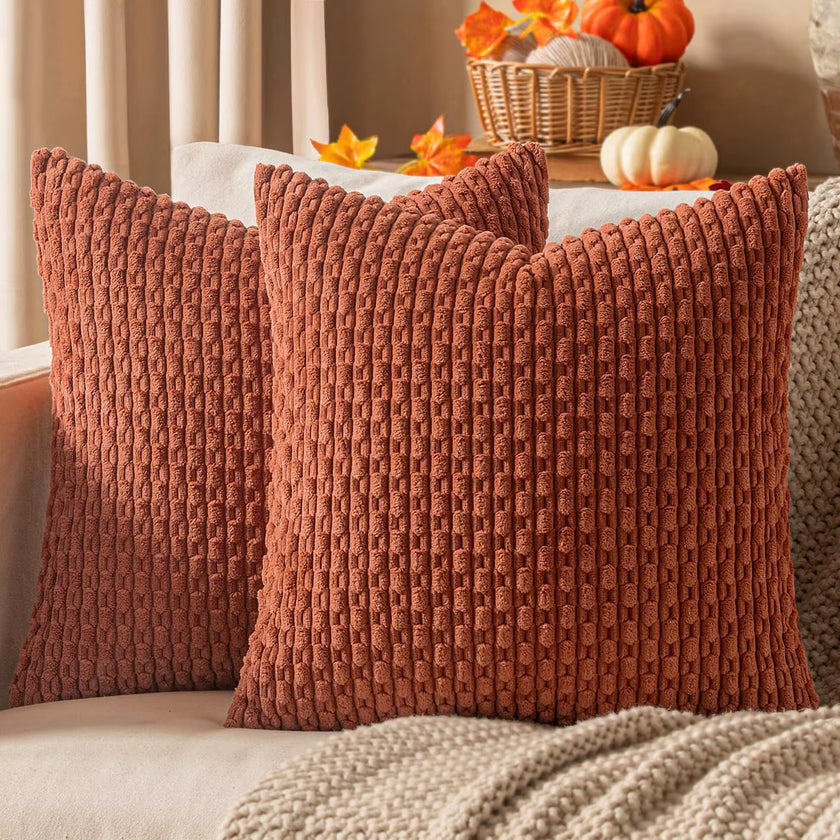 45CM Throw Pillow,Soft Boho Striped Fall Pillow Modern Farmhouse Home Decor for Couch Bed Sofa,Winter Spring