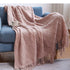 Chritmas Green Blankets Large Knitted Tassel Throw for Bed Chair Sofa Couch Cover All-Season Blanket Home Decor Soft Comfortable