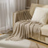 Cream Throw Gift Knitted Blanket Solid Color Fringe Decoration Blanket Cover Bean Blankets for Office Nap Couch and Bed Xmas